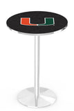 L214 Chrome Miami Hurricanes Pub Table