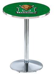 Marshall University Thundering Herd L214 Chrome Officially Licensed Logo Table Top Pub Table
