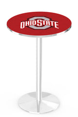 L214 Chrome Ohio State Buckeyes Pub Table by Holland Bar Stool Company