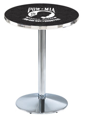 L214 Chrome U.S. Military POWMIA Pub Table | VFW POWMIA Chrome Pub Table
