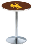 L214 Chrome Wyoming Cowboys Pub Table