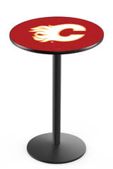 L214 Black Wrinkle Calgary Flames Pub Table