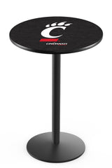 L214 Black Wrinkle Cincinnati Bear Cats Pub Table by Holland Bar Stool Company