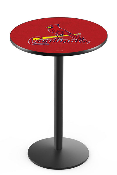 St. Louis Cardinals L214 Black Wrinkle Major League Baseball Pub Table