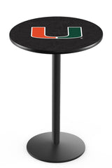 L214 Black Wrinkle Miami Hurricanes Pub Table by Holland Bar Stool Company