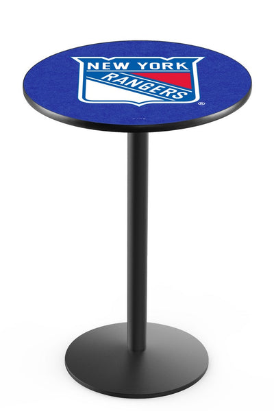 L214 Black Wrinkle New York Rangers Pub Table