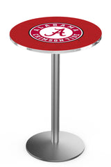 L214 Stainless Alabama Crimson Tide A Script Pub Table by Holland Bar Stool Company