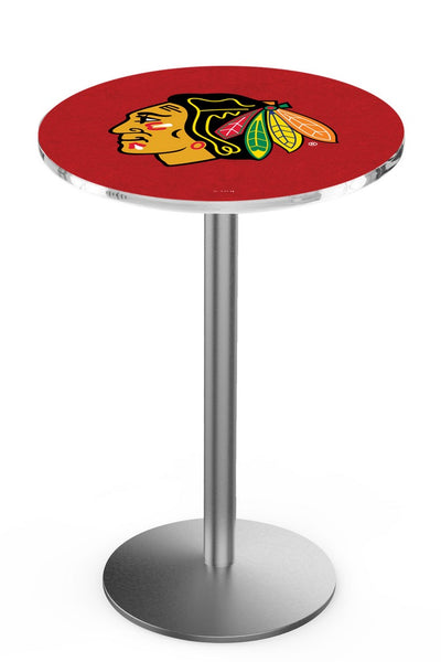 L214 Stainless Chicago Blackhawks Pub Table