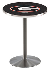 L214 Stainless Georgia Bulldogs Script G Pub Table by Holland Bar Stool