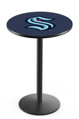 Seattle Kraken L214 Black Wrinkle Pub Table by Holland Bar Stool Company