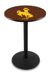 L214 Black Wrinkle Wyoming Cowboys Pub Table by Holland Bar Stool Company