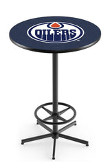 L216 Black Wrinkle Edmonton Oilers Pub Table
