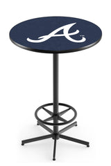 MLB's Atlanta Braves L216 Black Wrinkle Pub Table from Holland Bar Stool Co.