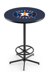 MLB's Houston Astros L216 Black Wrinkle Pub Table from Holland Bar Stool Co.