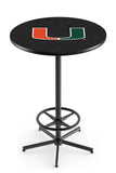 L216 Black Wrinkle Miami Hurricanes Pub Table