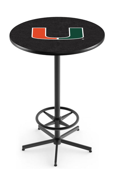 L216 Black Wrinkle Miami Hurricanes Pub Table
