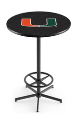 L216 Black Wrinkle Miami Hurricanes Pub Table