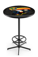 L216 Black Wrinkle Notre Dame & Guinness Beer Toucan Pub Table