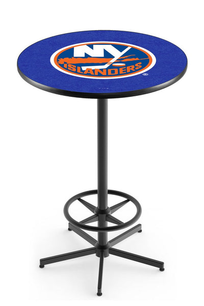 L216 Black Wrinkle New York Islanders Pub Table