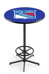L216 Black Wrinkle New York Rangers Pub Table