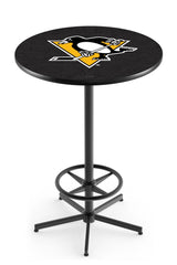 L216 Black Wrinkle Pittsburgh Penguins Pub Table