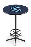 L216 Black Wrinkle Seattle Kraken Pub Table