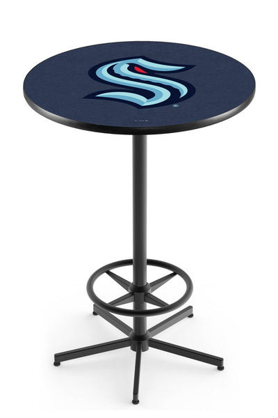 L216 Black Wrinkle Seattle Kraken Pub Table