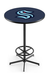 Seattle Kraken L216 Black Wrinkle Pub Table by Holland Bar Stool