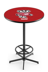 L216 Black Wrinkle University of Wisconsin Badgers Pub Table