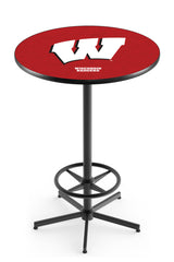 L216 Black Wrinkle University of Wisconsin W Script Pub Table