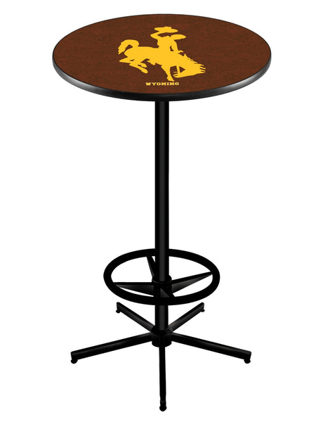 L216 Black Wrinkle Wyoming Cowboys Pub Table