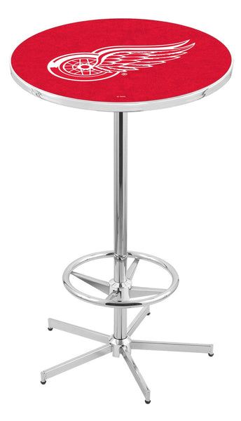 L216 Chrome Detroit Red Wings Pub Table