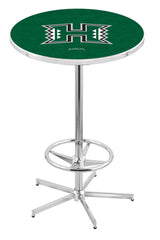 L216 Chrome Hawaii Rainbow Warriors Pub Table