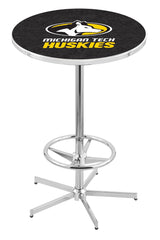 L216 Chrome Michigan Tech University Huskies Pub Table