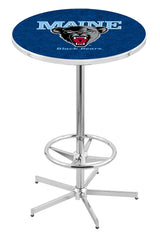 L216 Chrome University of Maine Black Bears Pub Table