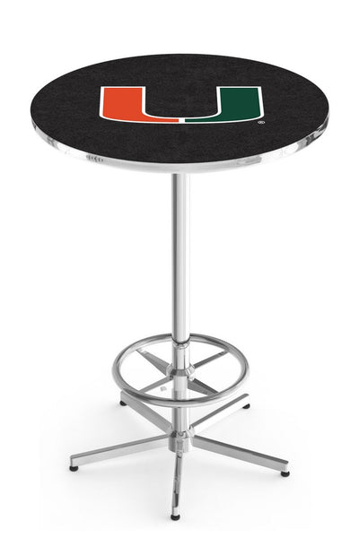 L216 Chrome Miami Hurricanes Pub Table