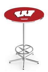 L216 Chrome University of Wisconsin W Script Pub Table