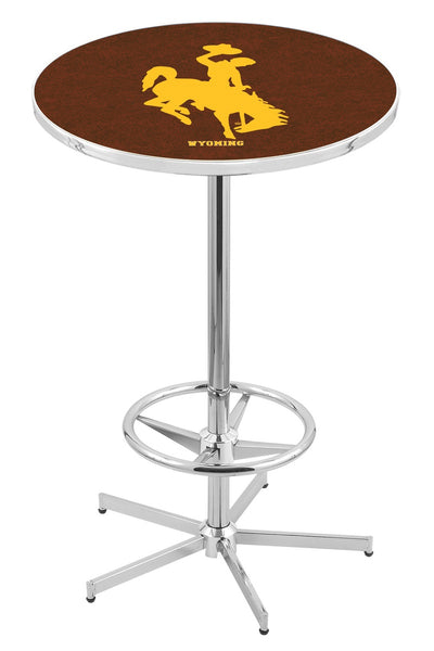 L216 Chrome Wyoming Cowboys Pub Table
