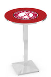 L217 Chrome Alabama Crimson Tide Script A Pub Table