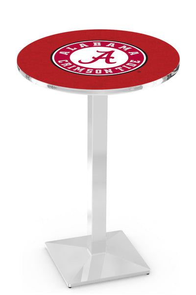 L217 Chrome Alabama Crimson Tide Script A Pub Table