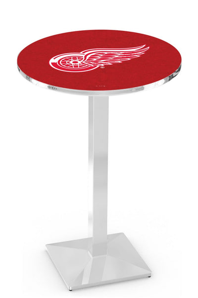 L217 Chrome Detroit Red Wings Pub Table