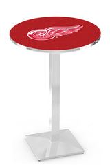 L217 Chrome Detroit Red Wings Pub Table