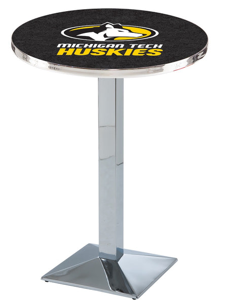 L217 Chrome Michigan Tech University Huskies Pub Table