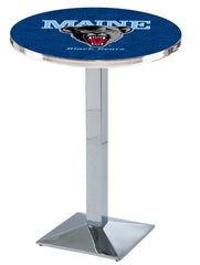 L217 Chrome University of Maine Black Bears Pub Table