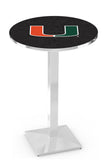L217 Chrome Miami Hurricanes Pub Table