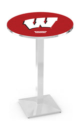 L217 Chrome University of Wisconsin Badgers Script W Pub Table