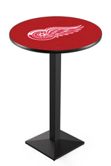 L217 Black Wrinkle Detroit Red Wings Pub Table