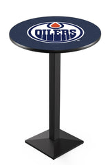 L217 Black Wrinkle Edmonton Oilers Pub Table