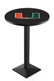 L217 Black Wrinkle Miami Hurricanes Pub Table
