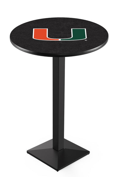 L217 Black Wrinkle Miami Hurricanes Pub Table